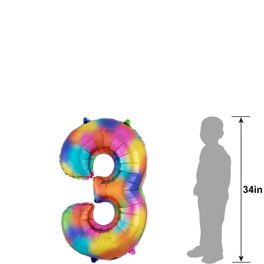 34in Number (0-9) Balloon, Assorted Colors