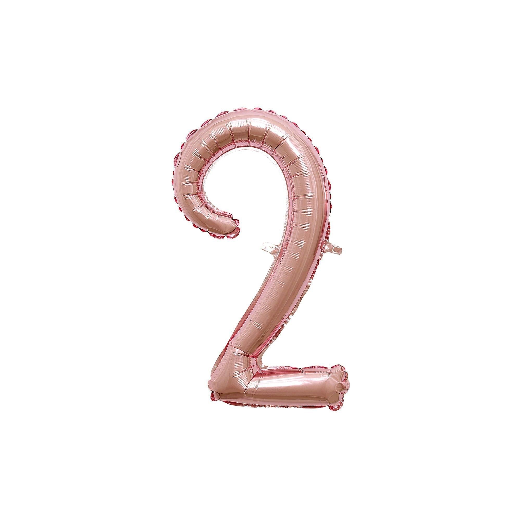 Air-Filled Rose Gold Cursive Number (0-9) Foil Balloon, 10in x 18in